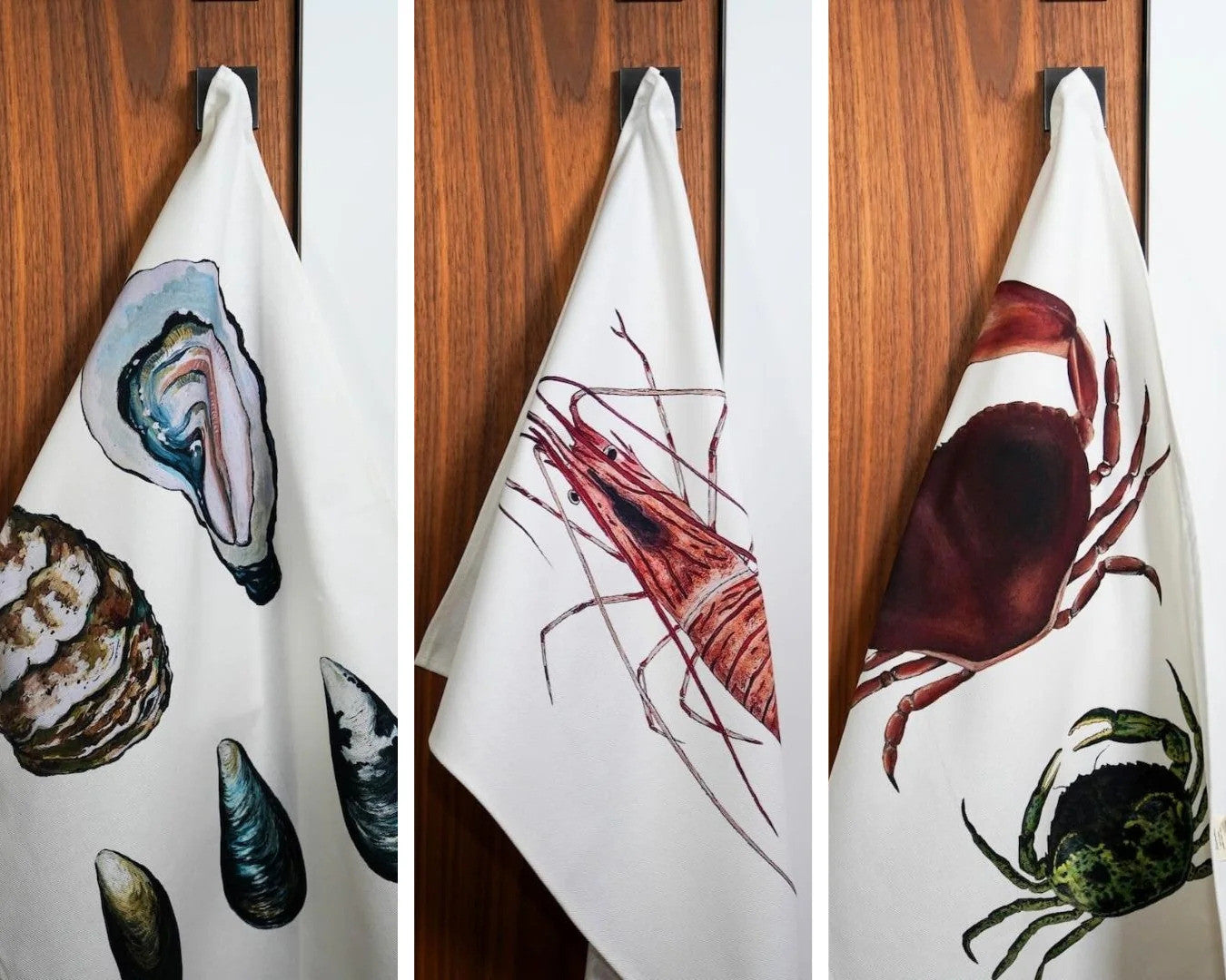 Table & Cuisine - Lot de 3 Torchons | Le plateau de fruits de mer - Varek Illustrations