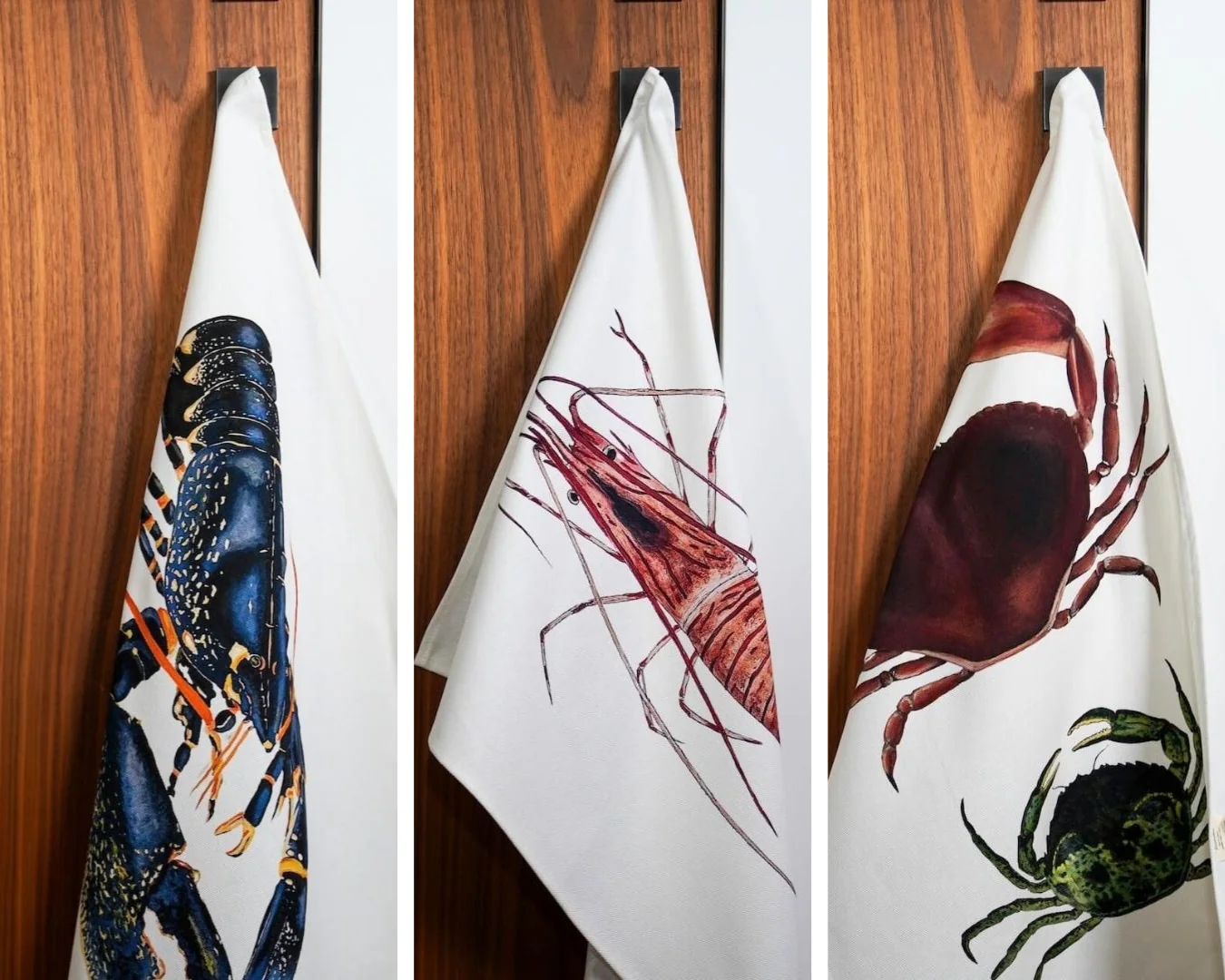 Table & Cuisine - Lot de 3 Torchons | Les crustacés de la marée - Varek Illustrations