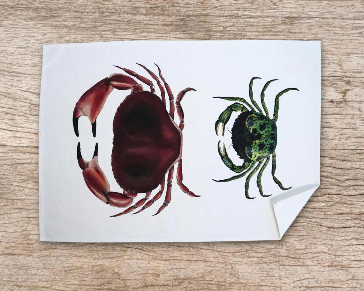 Table & Cuisine - Lot de 3 Torchons | Les crustacés de la marée - Varek Illustrations