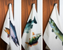 Table & Cuisine - Lot de 3 Torchons | Les poissons d'eau douce - Varek Illustrations