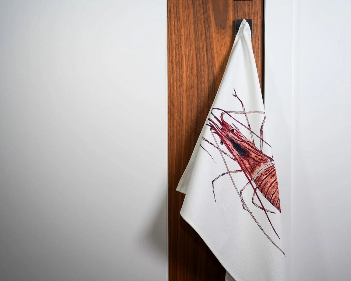 Table & Cuisine - Torchon | La Crevette - Varek Illustrations