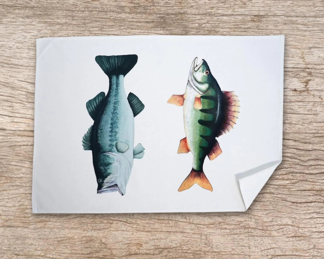 Table & Cuisine - Torchon | Les Carnassiers d'eau douce - Varek Illustrations