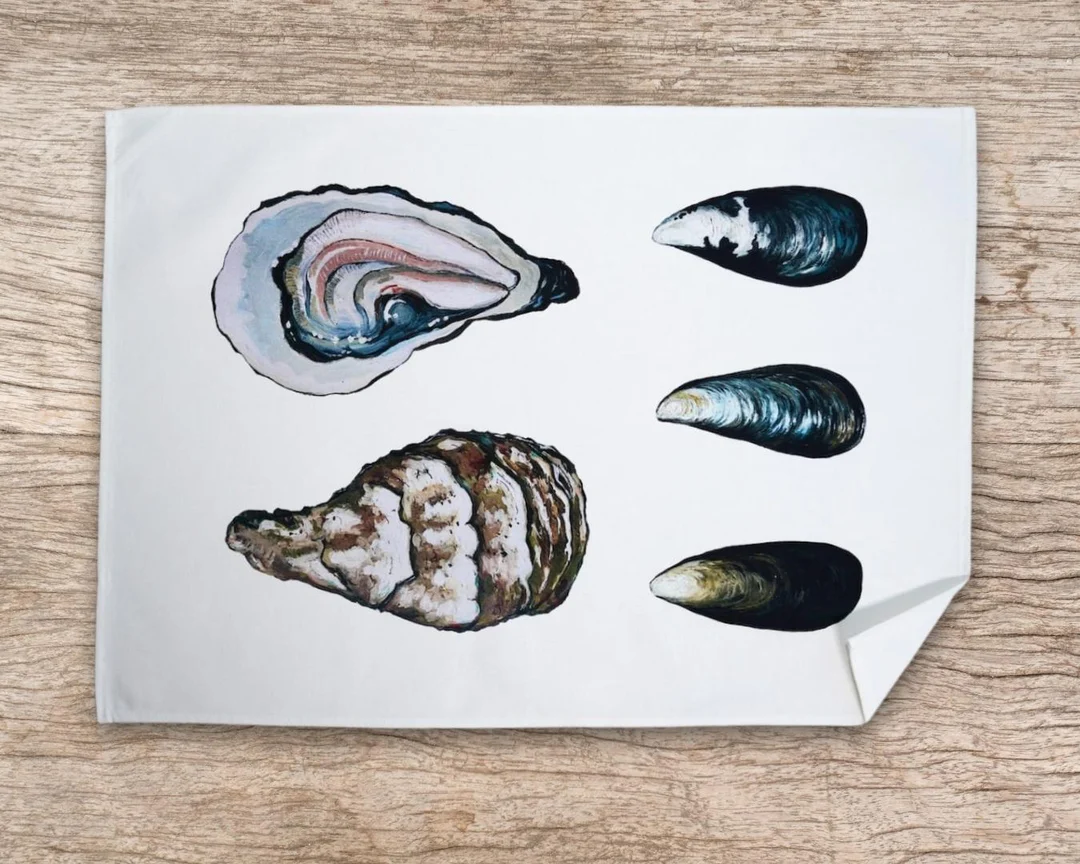 Table & Cuisine - Torchon | Les Coquillages - Varek Illustrations