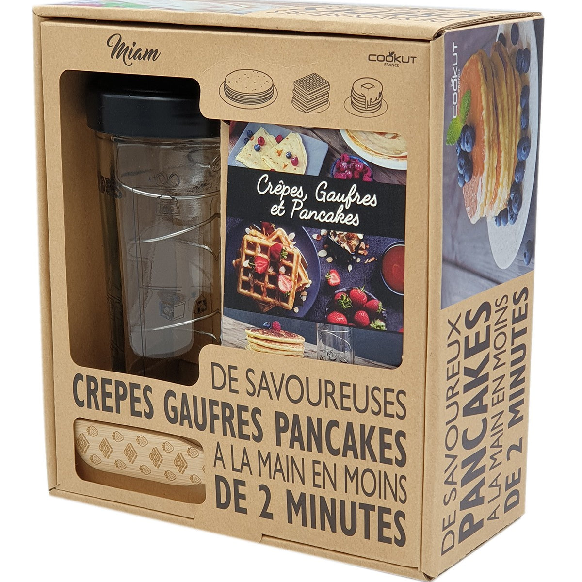Ustensiles et accessoires - Coffret pour crêpes, gaufres et pancakes maison Miam - Cookut