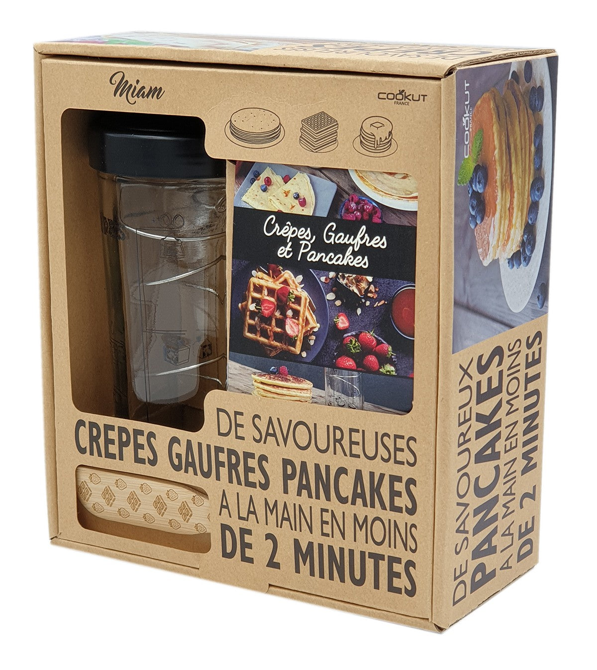 Ustensiles et accessoires - Coffret pour crêpes, gaufres et pancakes maison Miam - Cookut