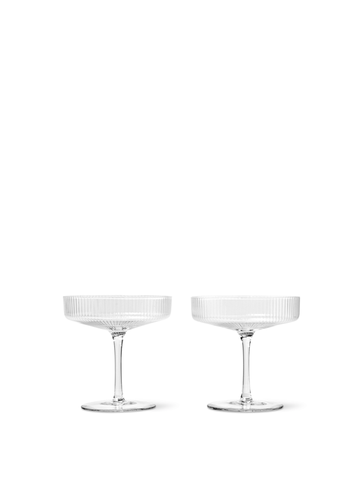 Verres - Verre à champagne | Ripple | Set de 2 - Ferm Living