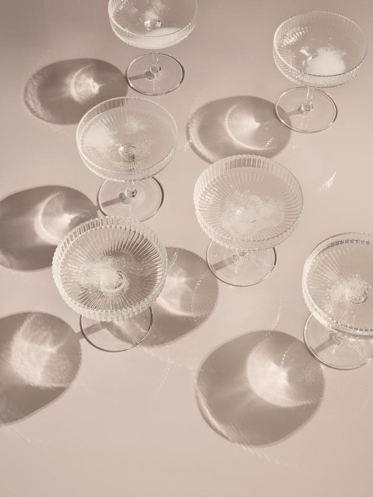 Verres - Verre à champagne | Ripple | Set de 2 - Ferm Living