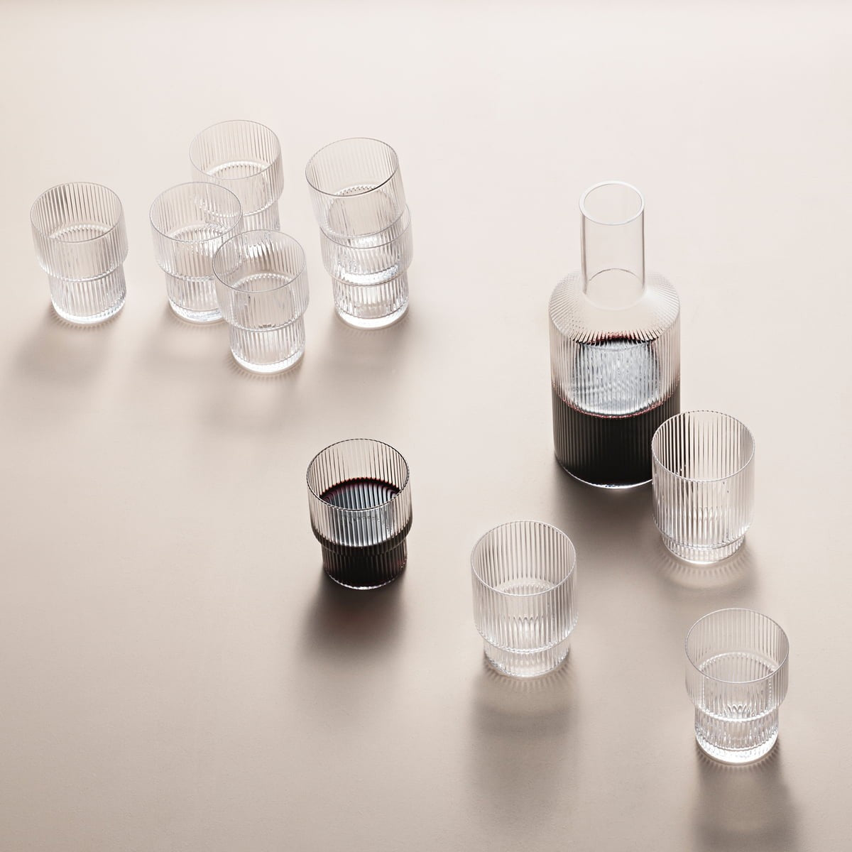 Verres - Verre à eau | Ripple | Set de 4 - Ferm Living