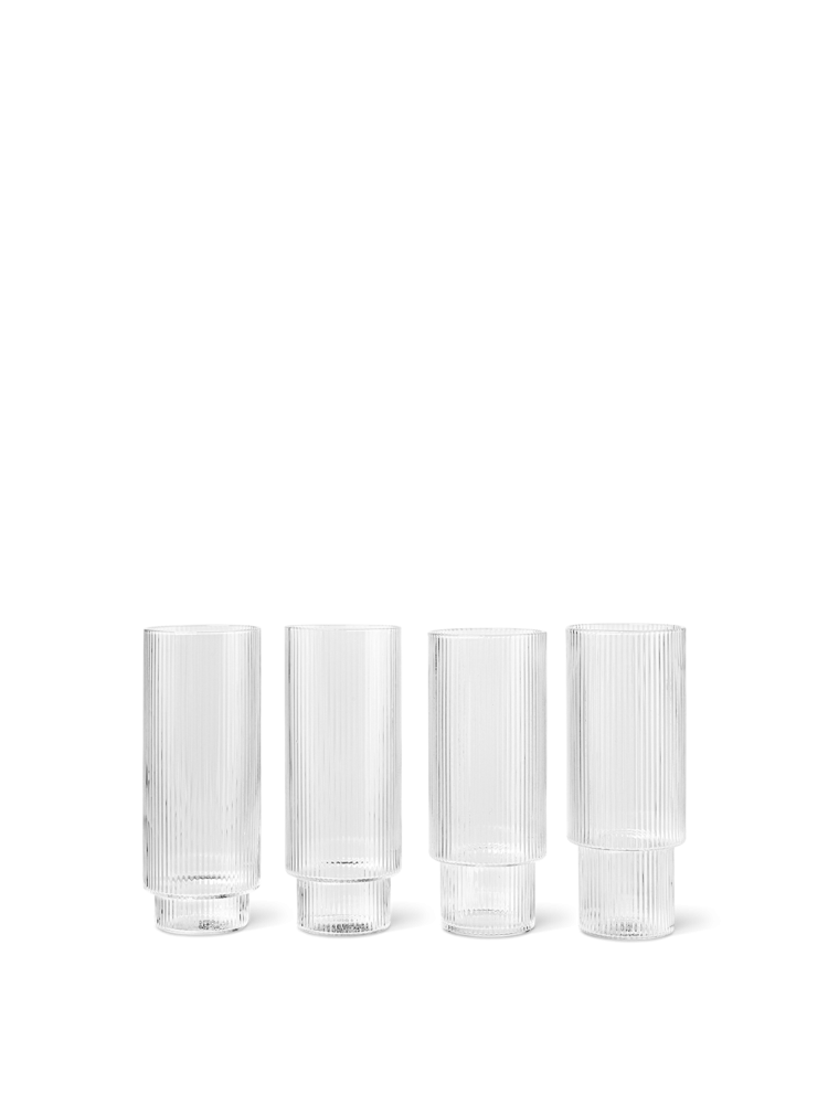 Verres - Verre long drink | Ripple | Set de 4 - Ferm Living