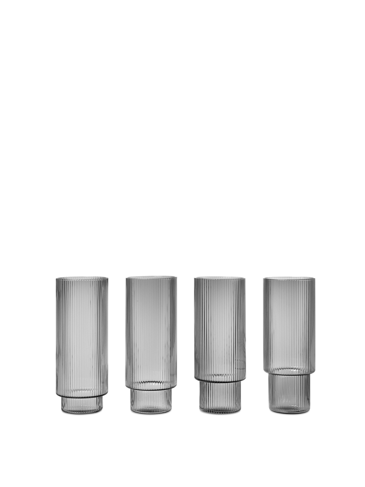 Verres - Verre long drink | Ripple | Set de 4 - Ferm Living