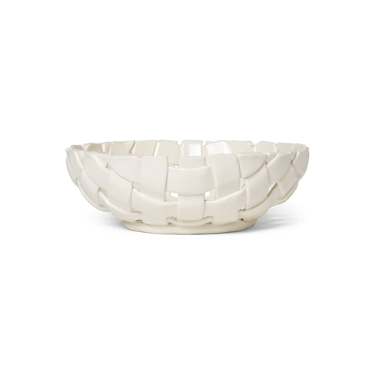 Vide-poches et plateaux - Coupe à fruits | Plait céramique - Tressé main | Ø 30 - Ferm Living