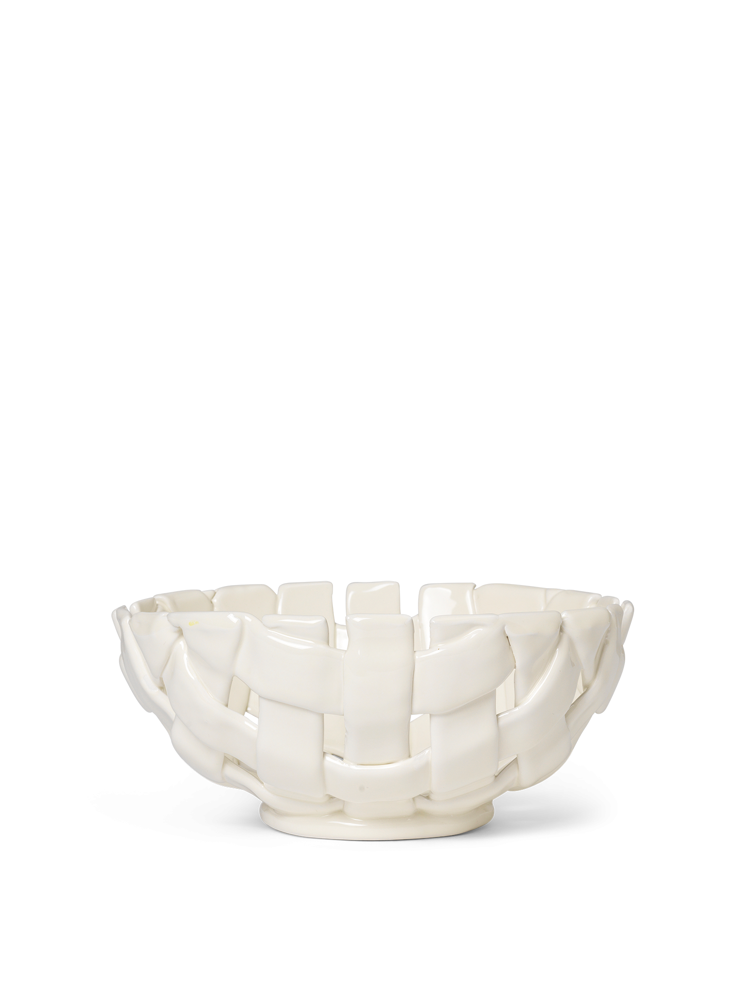 Vide-poches et plateaux - Coupe à fruits | Plait céramique - Tressé main | Ø24 - Ferm Living
